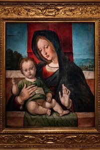 Madonna Jeesus-lapsen kanssa, 1400-luvun viimeinen vuosikymmen (öljy paneelissa)