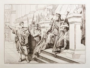 Appius Claudius esiintyy Armenian kuninkaan Tigranesin edessä tekijältä Bartolomeo Pinelli