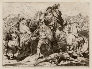 Aulus Cornelius Cossus tappaa Lars Tolumniuksen taistelussa, 437 eaa. (etsaus)