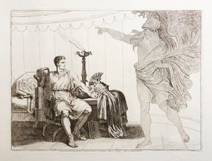 Caesarin haamu ilmestyy Brutukselle ennen Filippin taistelua tekijältä Bartolomeo Pinelli
