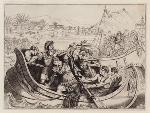 Pompeiuksen kuolema, 48 eaa. (etsaus) tekijältä Bartolomeo Pinelli