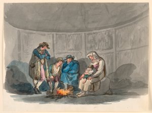 Piirros, Paimenkarja yöllä, 1807-08 tekijältä Bartolomeo Pinelli