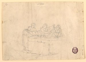 Piirros, kolme naista pesemässä, 1800-25 tekijältä Bartolomeo Pinelli
