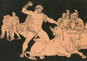 Entellis tappaa härän tekijältä Bartolomeo Pinelli