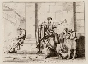 Gaius Gracchus hyvästelee vaimonsa ja poikansa.