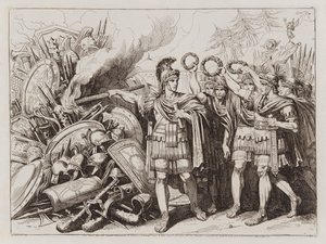 Gaius Marius polttaa Cimbrien ja Teutonien aseet. tekijältä Bartolomeo Pinelli