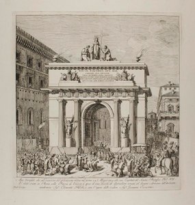 Pius VII:n voitokas saapuminen Roomaan 24. toukokuuta 1814 tekijältä Bartolomeo Pinelli