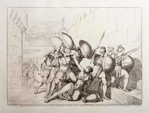 Tarpeia avaa kaupungin portit tekijältä Bartolomeo Pinelli