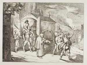 Kuolleen kuljettava vaunu San Lorenzossa tekijältä Bartolomeo Pinelli
