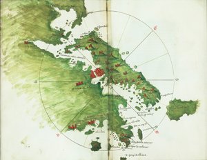Negroponten kartta, noin 1485 (Vellum).