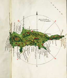 Kyproksen kartta, noin 1485 (pergamentti)