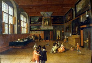 1600-luvun hollantilaisen herran talon sisustus. Bartholomeus van Bassenin (1590 - 1652), Museo del Castello Milanon maalaus.