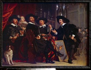 Les syndics des arbaletriers de San Sebastian a Amsterdam Painting Bartholomeus Van der Helst (1613-1670) tekijältä Bartolomeus van der Helst