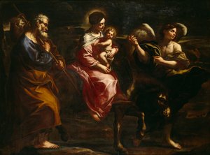 Fuga în Egipt (ulei pe pânză) finlandez tekijältä Bartolommeo Biscaino