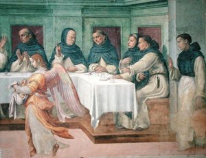 Viimeinen ehtoollinen, San Marcon ruokasalista (fresko) (yksityiskohta kuvasta 43920) tekijältä Bartolommeo Sogliani
