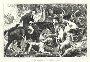 Koirien asettaminen suojaan (kaiverrus)