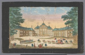 Näkymä Huis ten Bosch Palacen edestä Haagissa Vue du front de la maison dans le bois de son altesse tercnissime le prince d