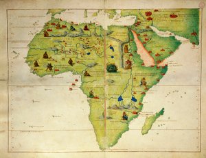Afrikka, Atlas of the World kolmessakymmenessäkolmessa kartassa, kirjoittanut Battista Agnese