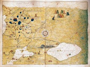 Moschoviae Tabula, mapa de Rússia i ciutats europees al llarg del riu Volga