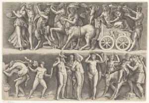 Antiikkireliefi, jossa Bacchus ja Ariadne