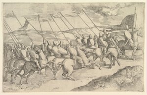 Hevosmiesten seura. tekijältä Battista Franco Veneziano