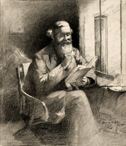 Hyvä tarina, 1889 (hiili kermanvärisellä paperilla) tekijältä Bayard Henry Tyler