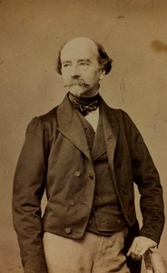 Eugène-Emmanuel-Amaury Pineu-Duvalin muotokuva, joka tunnetaan nimellä Amaury-Duval, ranskalainen taidemaalari; käyntikortti (m/w kuva) tekijältä Bayard and Bertall