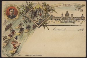 Kapteeni Boytonin maailman vesinäyttely, matkamuisto Exposition Internationale d"Anversista, Antwerpen, Belgia, 1894 tekijältä Belgian School