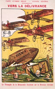 Juliste, joka mainostaa Parti Ouvrier Belgeä (Belgialainen työväenpuolue) ennen vuotta 1914