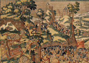 Tarina Cyrus II Suuresta, n. 1590 (kuvakudos) tekijältä Belgian School