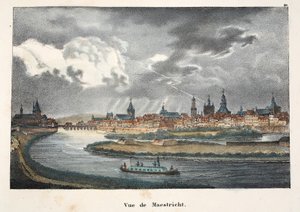 Vue de Maestricht, n. 1895 (fotokromi) tekijältä Belgian School