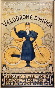 Talvipyöräilyrata, kansainvälinen Velocipede-urheilun näyttely Bryssel, 2.-10. helmikuuta 1895 tekijältä Belgian School