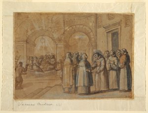 Piirros, Pyhien Franciscuksen ja Claran tapaaminen, n. 1630.