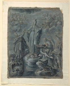 Piirustus, Recto: Neitsyt Marian kruunajaiset, n. 1630.