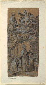 Piirros, näky messun aikana, n. 1630.