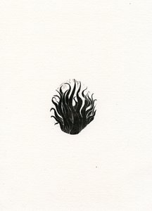 Fire, 2017, (puukaiverrus paperille)