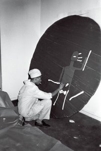 Jean-Michel Basquiatin maalaus "Record", Area, New York. tekijältä Ben Buchanan