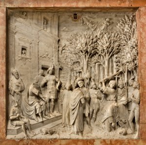 Krypta, Pyhien Marcellinuksen ja Pietarin arkki Eksorkisti, Benedetto Briosco 1506-08, Pyhien Marcellinuksen ja Pietarin mestaaminen.