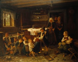 Lapset leikkivät sisätiloissa, 1873