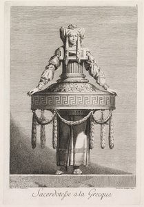 Kreikkalainen naamiainen: Kreikan pappitar levy 8, 1771.