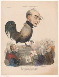 Karikatyyri Paul de Kockista Karikatyyrit kuuluisista Le Charivarin ihmisistä (sarjan nimi) Panthéon Charivarique (sarjan nimi esineellä) tekijältä Benjamin