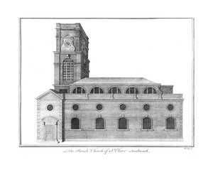 Pyhän Olaven seurakuntakirkko. Southwark., c1756