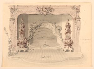 Piirustus, valurautainen ritilä, n. 1840.