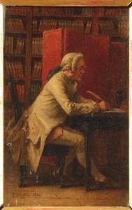 Georges Louis Leclerc, Comte de Buffon - Luonnontutkijan Georges-Louis Leclercin muotokuva, Comte de Buffon (1707-1788), Fichel, Benjamin Eugene (1826-1895). öljy puulle