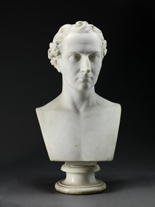 Taiteilijan veljen, kuvanveistäjä, John Gibsonin (1790-1866) muotokuva 1837-38 (Carraran marmori) tekijältä Benjamin Gibson