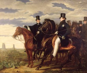 Wellingtonin herttua kuvailee Waterloon kenttää kuningas Yrjö IV:lle (1762-1830) 1844.