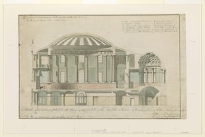 Yhdysvaltain Capitolin eteläsiiven osa, 1803 (tussi ja tussi, pesu paperille)