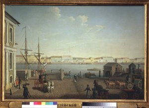 Quai des Anglais Pietarissa. Benjamin Paterssenin (1748-1815) maalaus, öljy kankaalle, noin 1790. Ruotsalainen taide