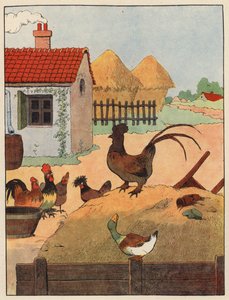 Kuvitus Chanteclerille, Benjamin Rabier (väri litho) tekijältä Benjamin Rabier