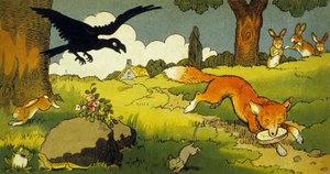 La Fontainen satu: Varis ja kettu (kuva 1949)